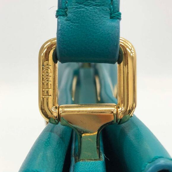 Fendi Teal Mini Peekaboo Bag Nappa Iconic Satchel Lago Teal Shoulder Handbag - Picture 10 of 15